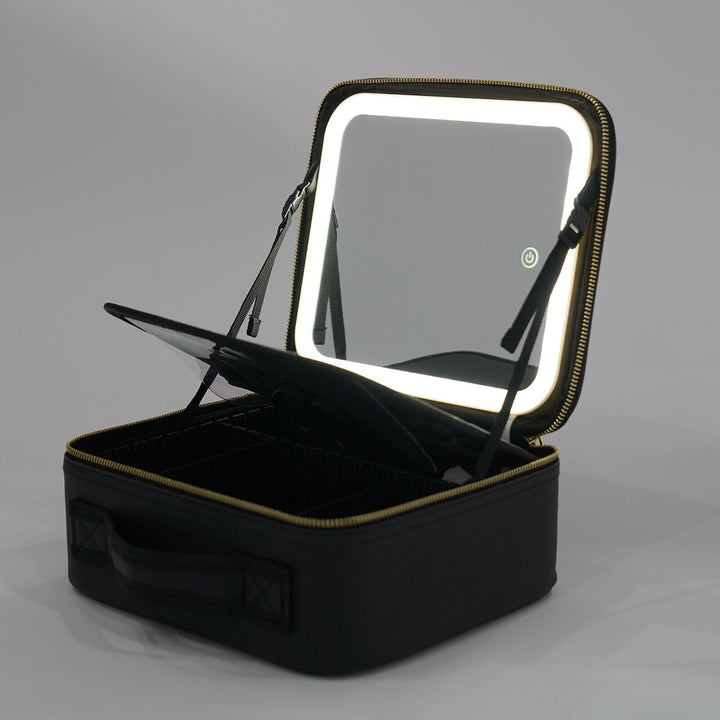 Hendrano™ LED Makeup Bag with Built-In Mirror and 3 Light Settings