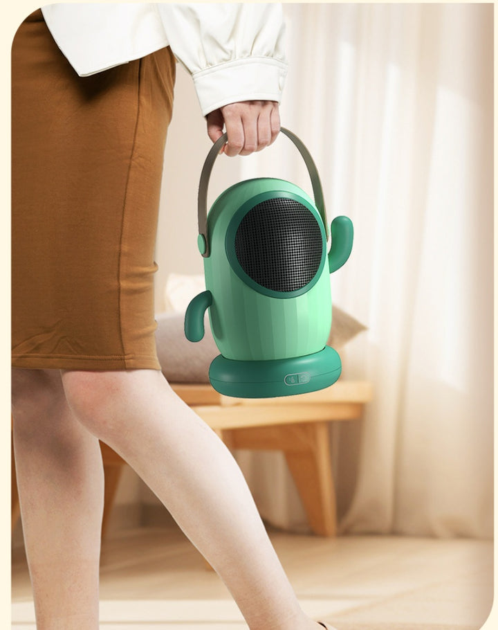 Green cactus-shaped desk space heater