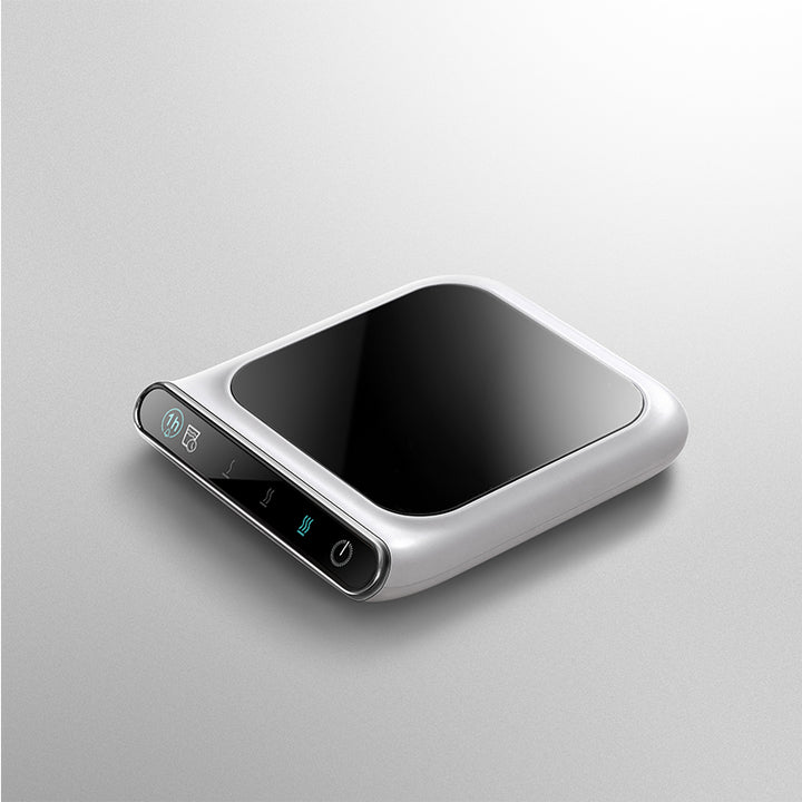 White smart mug warmer with coffee mug