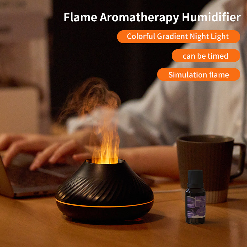 RGB Flame Diffuser, 130 ml Humidifier with 6-9 Hour Runtime