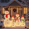 Lighted snowman family of four figures