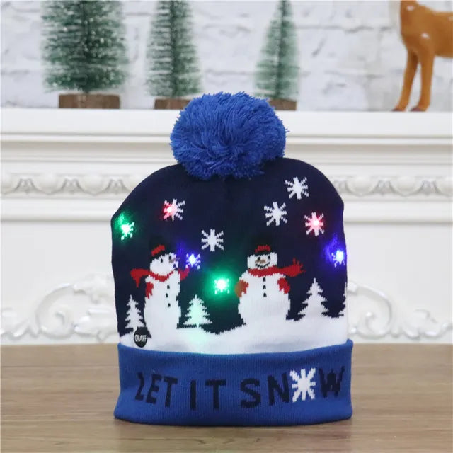 Hendrano™ Light-Up LED Knit Christmas Beanie for Kids &amp; Adults