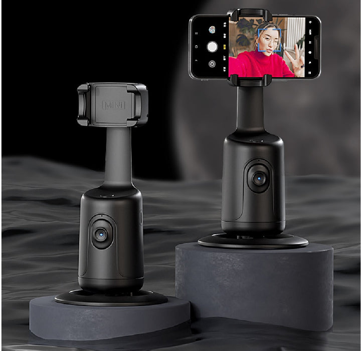 Face-tracking phone holder on desk