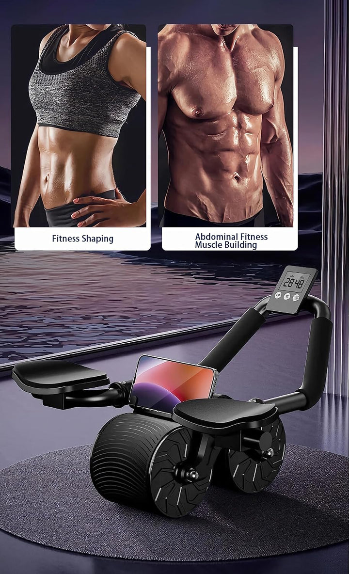 Hendrano™ Ab Roller Wheel with Elbow Support and Auto Rebound