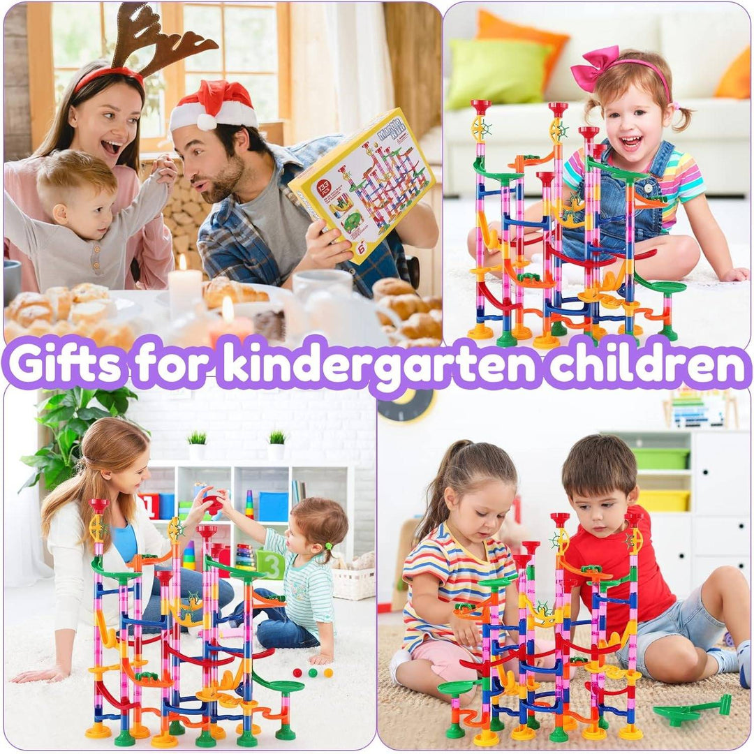 Hendrano™ 133-Piece Marble Run Set with Translucent Tracks and Marbles