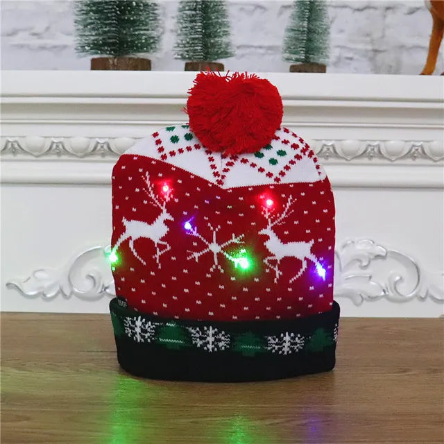 Hendrano™ Light-Up LED Knit Christmas Beanie for Kids &amp; Adults