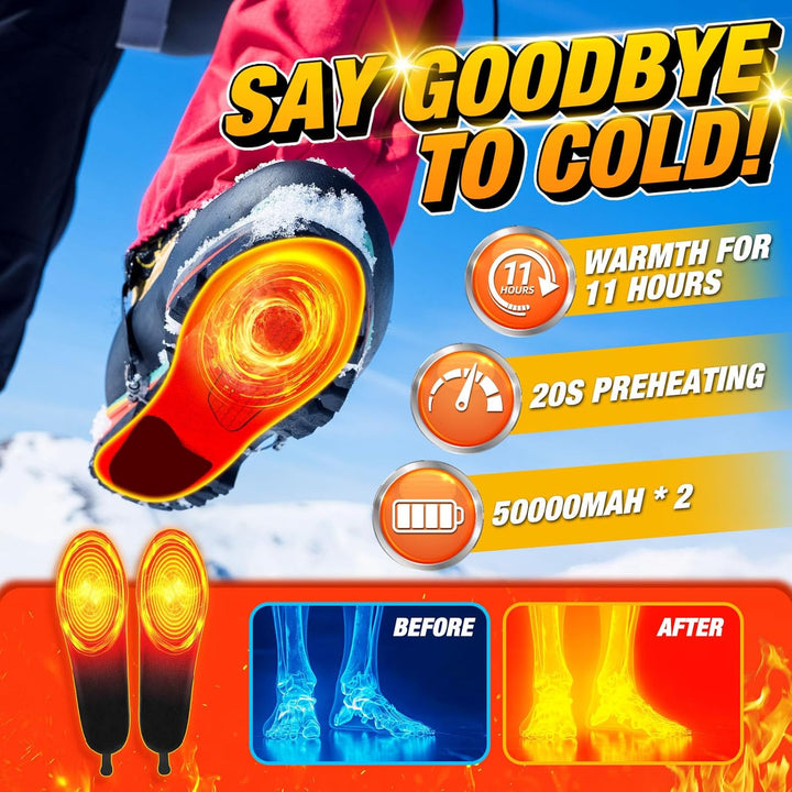 Rechargeable Heated Insoles with Remote and 3 Heat Levels – Hendrano