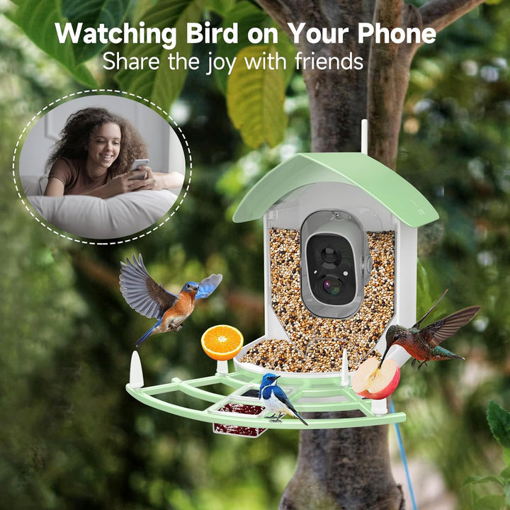 Solar Smart Bird Feeder Camera with AI Bird Recognition