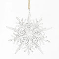 White iron snowflake ornaments with rope hangers