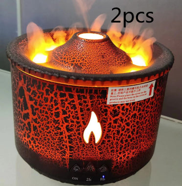 Volcano Flame Diffuser with Jellyfish Mist Rings and Timer