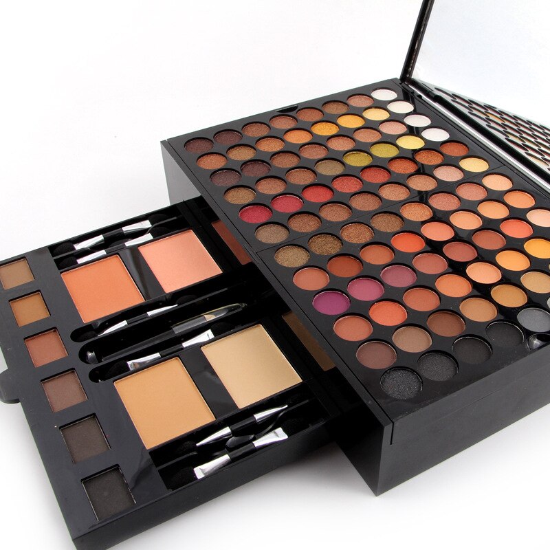 Piano-shaped makeup palette box with eyeshadows