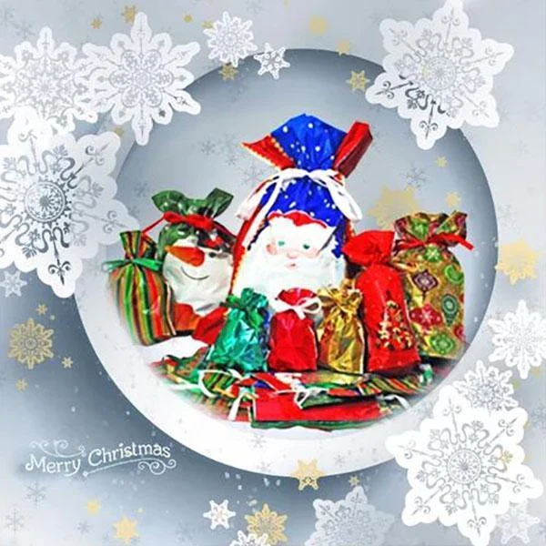 Hendrano™ Drawstring Christmas Gift Bags – 15-Piece Set in Three Sizes