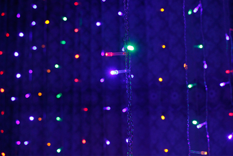 Christmas LED Curtain Lights 3 x 3 m 304 Beads Remote Control