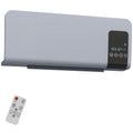 Gray wall-mounted ceramic fan heater with LED panel