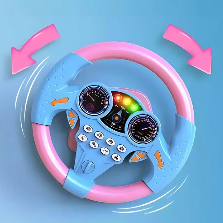 Kids Toy Steering Wheel with Suction Cup, Lights and Sounds