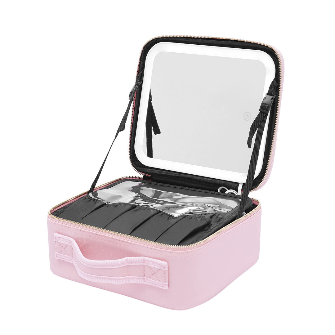Hendrano™ LED Makeup Bag with Built-In Mirror and 3 Light Settings