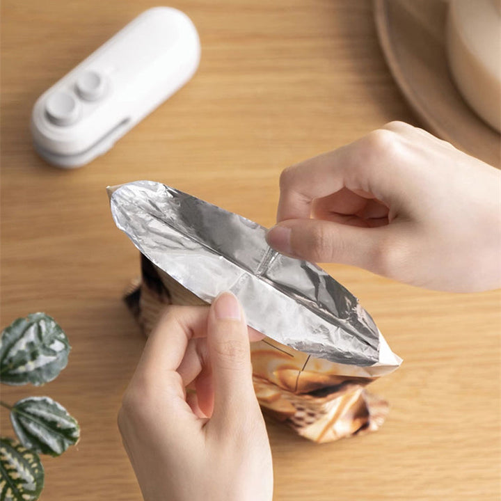 Rechargeable Mini Bag Heat Sealer with Built-In Cutter