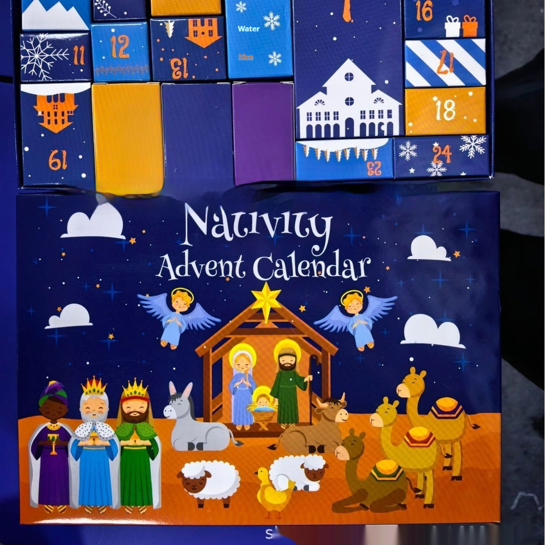 Christmas advent calendar with 24 mini brick building boxes