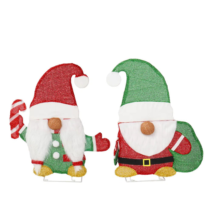 Hendrano Set of 2 Lighted Christmas Gnomes with 80 Warm LEDs