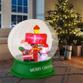 Inflatable snow globe with Santa and snowman