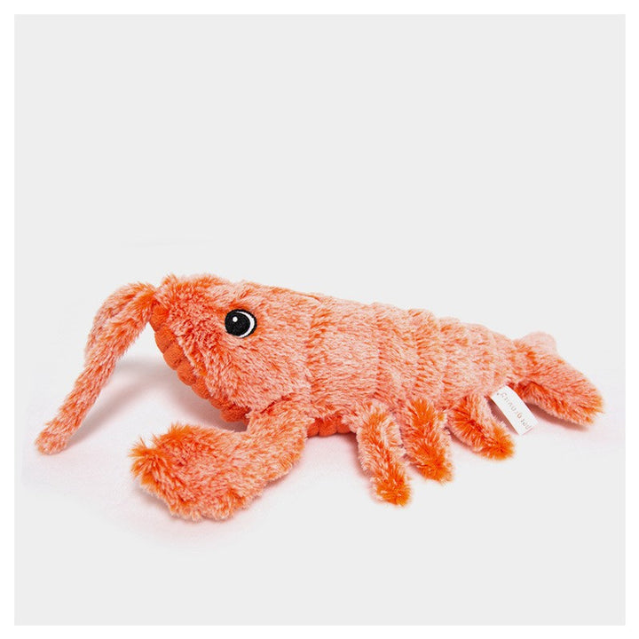 Orange plush flopping lobster cat toy