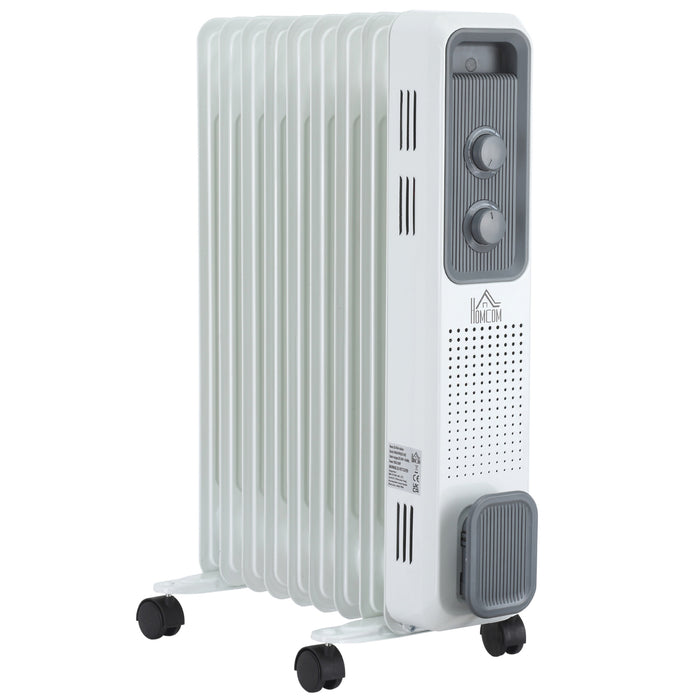 Hendrano Oil-Filled Radiator 9 Fins, 2,000 W with Castor Wheels