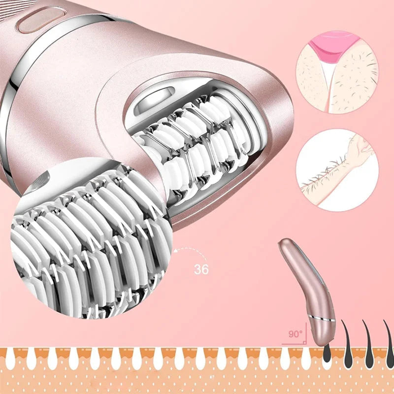 3-in-1 Waterproof Electric Shaver for Women, USB Rechargeable