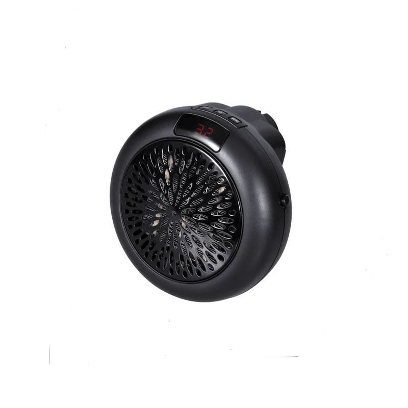 Compact heater plugged into a wall outlet