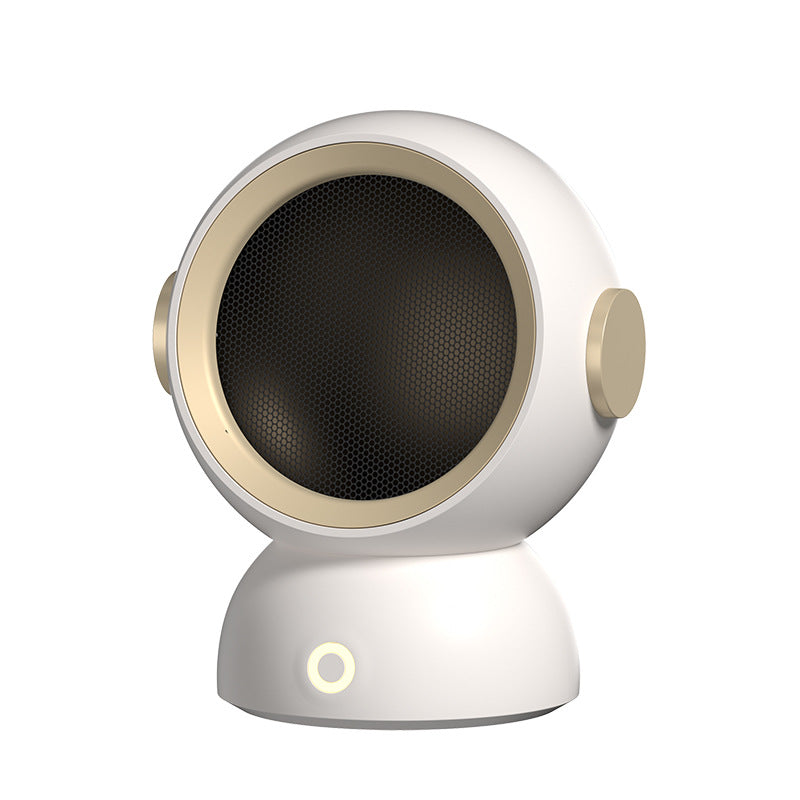 Round astronaut helmet mini heater in white