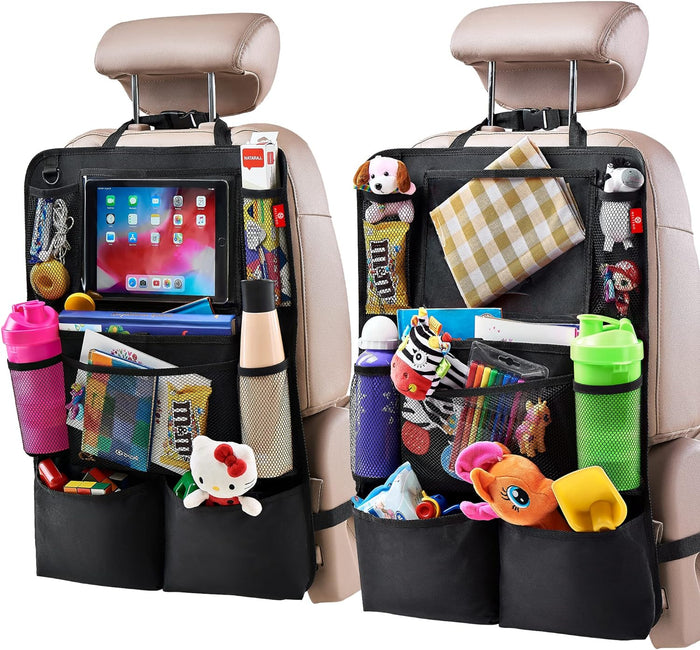 Hendrano™ Car Backseat Organizer 2-Pack with Tablet Holder and 9 Pockets