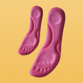Red self-warming plush insoles