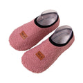 Camel fleece-lined slipper socks with grip sole