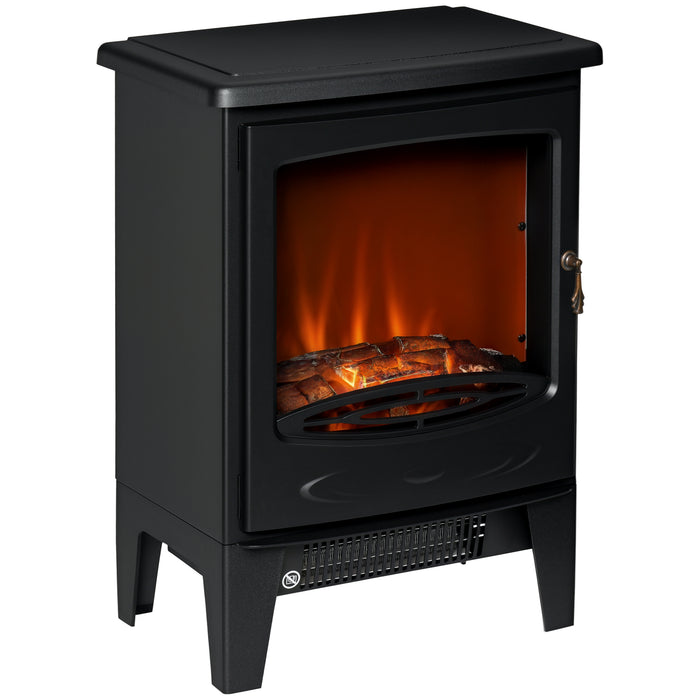 Hendrano Electric Stove Fireplace with Tempered Glass and LED Flames