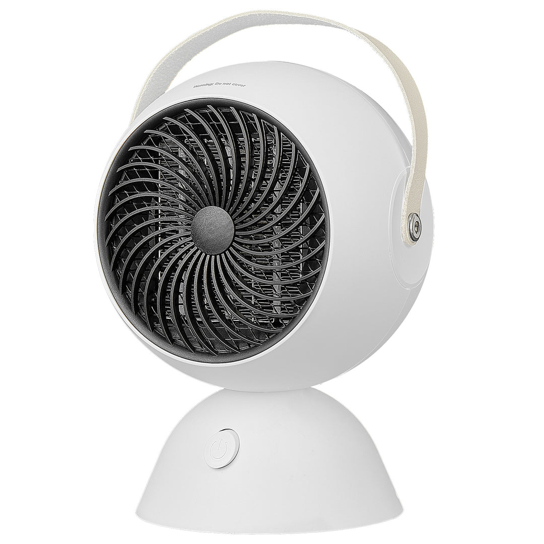 White 1300W desk space heater with handle