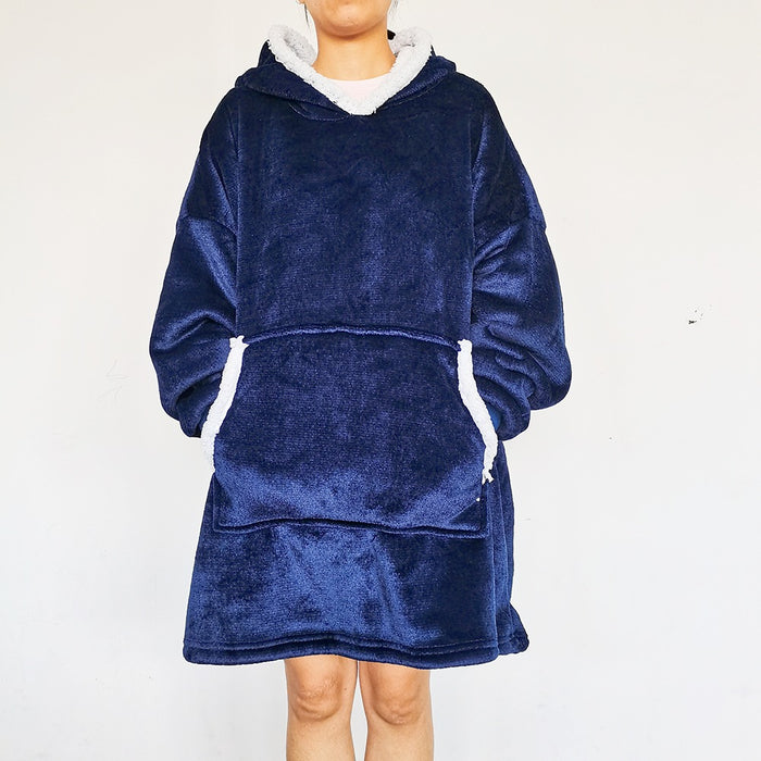 Hendrano Oversized Sherpa Blanket Hoodie with Big Pocket