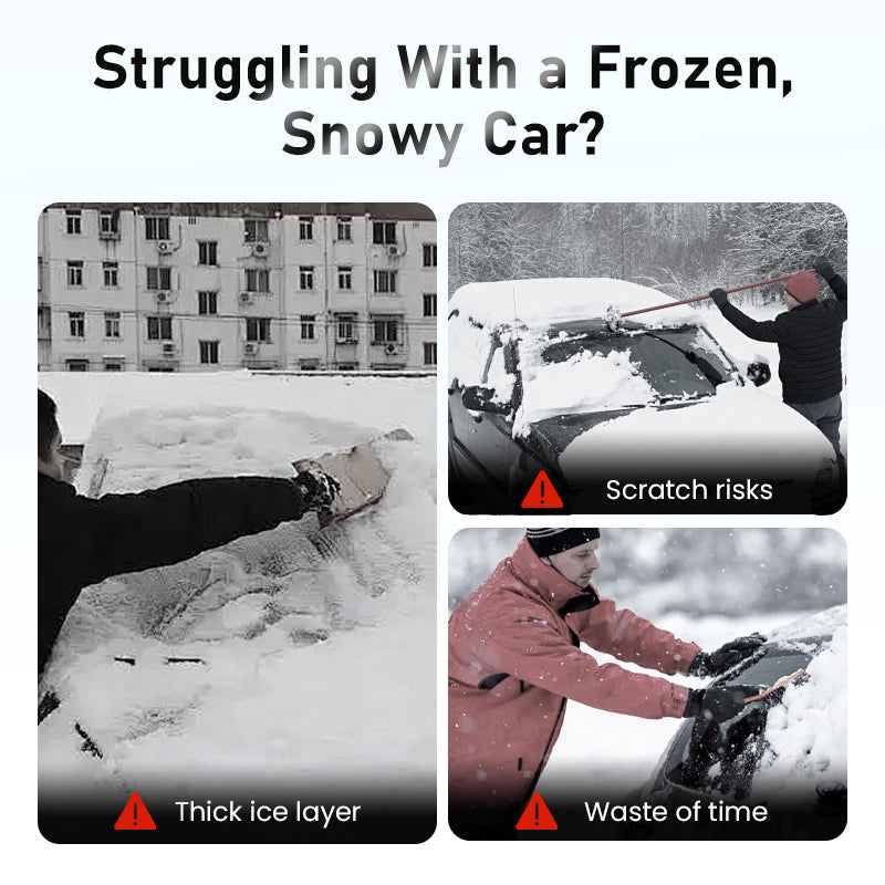 3-in-1 Extendable Snow Brush and Ice Scraper with Pivoting Head