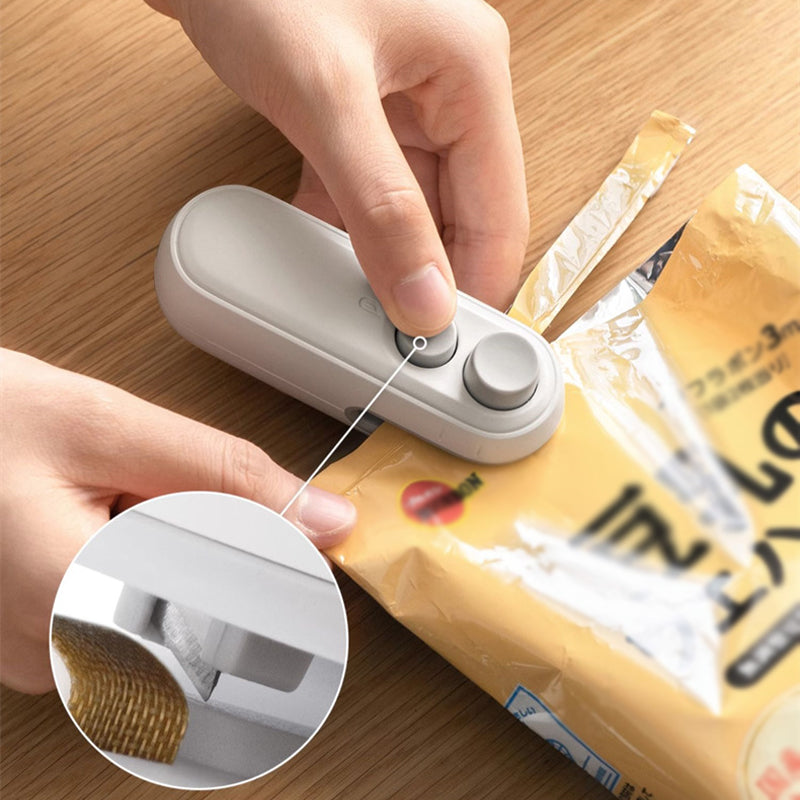 Rechargeable Mini Bag Heat Sealer with Built-In Cutter
