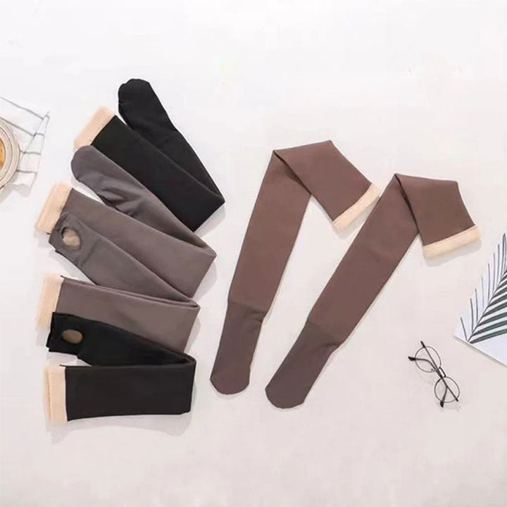 Thick Fleece-Lined Thigh-High Socks That Stay Up
