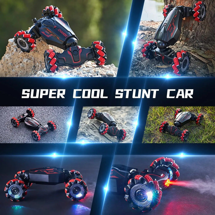 Hand Gesture RC Stunt Car with 4WD, 360° Spins and LED Lights
