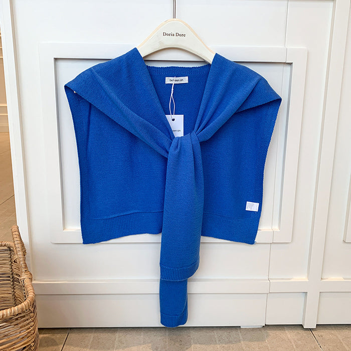 Hendrano Tie-Front Knit Shoulder Wrap in Solid or Openwork
