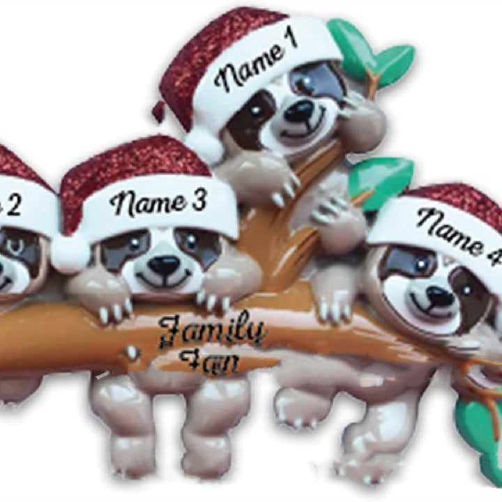 Personalized Acrylic Family Christmas Ornament with Koalas