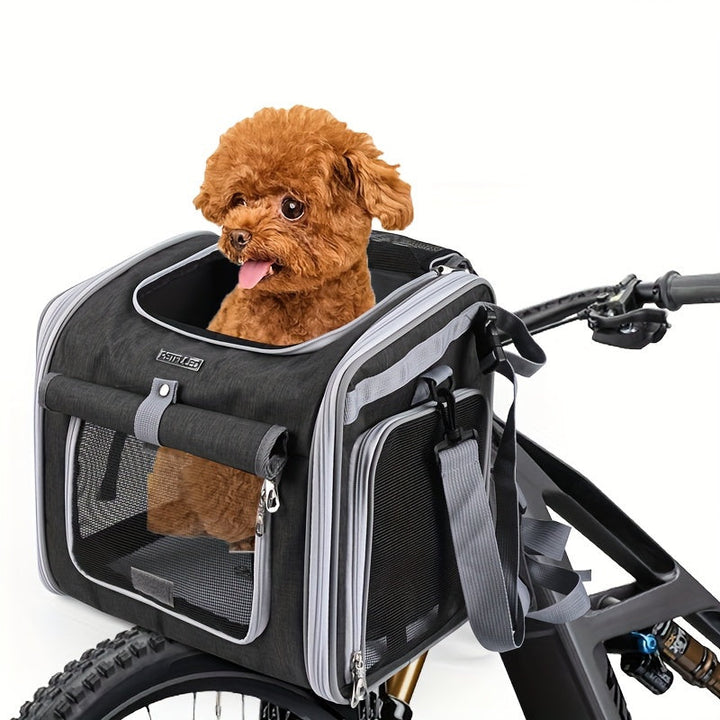 Expandable Front Bike Basket for Small Dogs and Cats