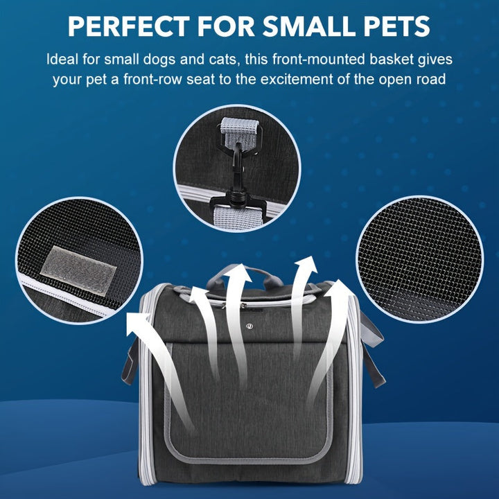 Expandable Front Bike Basket for Small Dogs and Cats