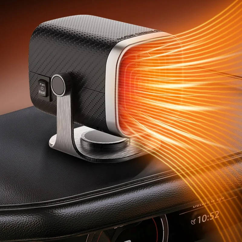 12V/24V Ceramic Car Heater &amp; Windshield Defroster, 360° Rotating