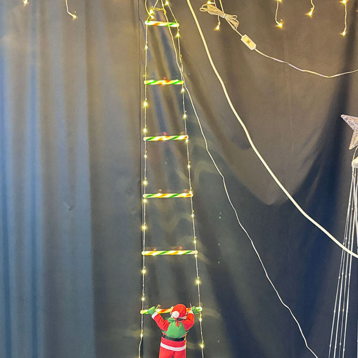 Hendrano™ Climbing Santa Ladder LED Light with 8 Flashing Modes
