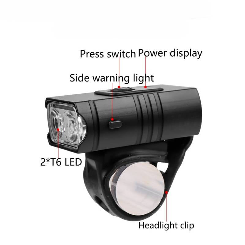 Hendrano™ 1000 Lumen Rechargeable Bike Headlight and Taillight Set