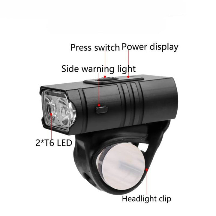 Hendrano™ 1000 Lumen Rechargeable Bike Headlight and Taillight Set