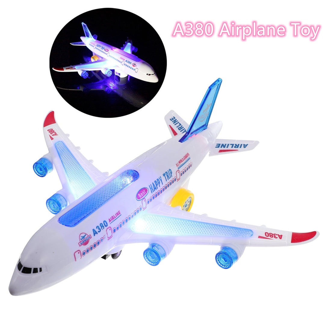 Electric Toy Airplane with Lights, Sounds and Bump-and-Go Action