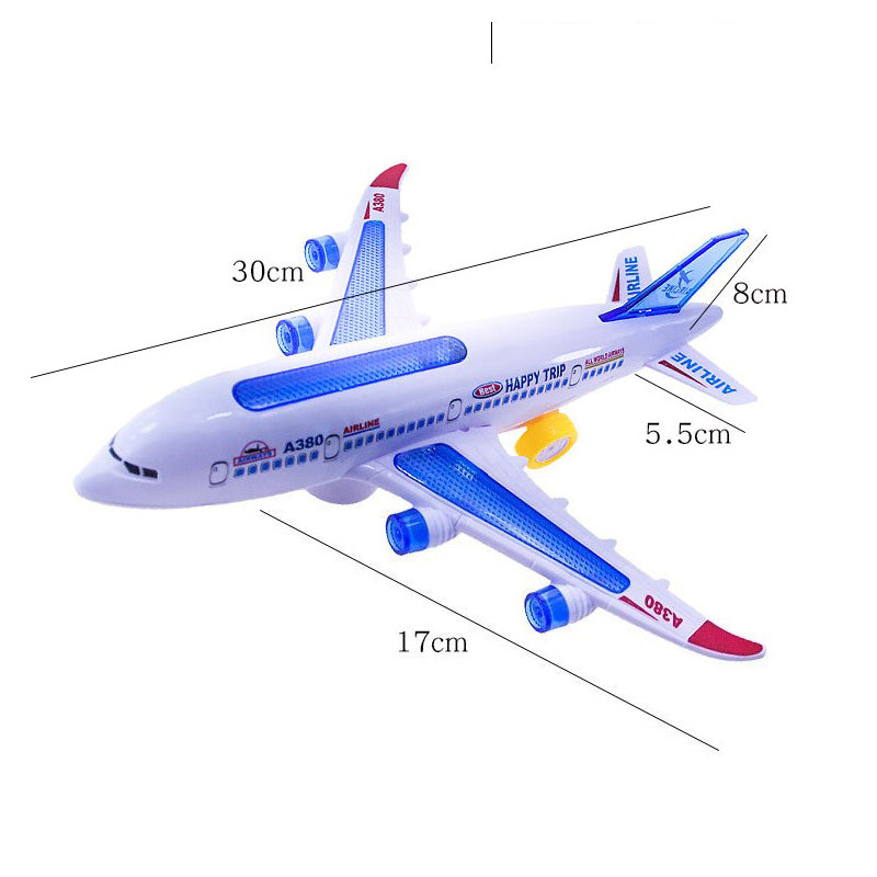 Electric Toy Airplane with Lights, Sounds and Bump-and-Go Action