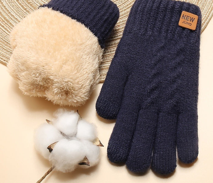Hendrano Cable Knit Gloves with Double Plush Lining